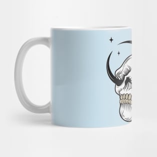 GRUNGE SKULL ON MOON Mug